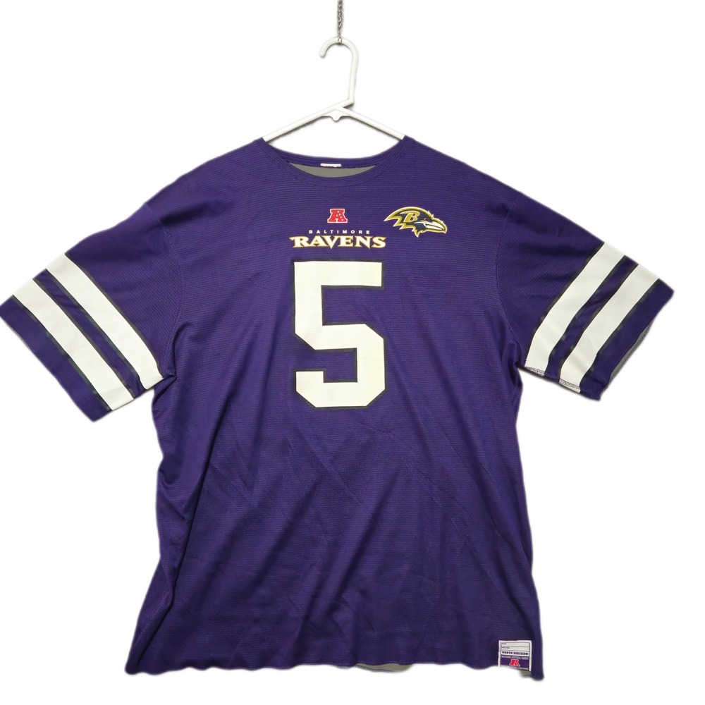 NFL Team Apparel Baltimore Ravens Joe Flacco Jersey Mens 2XL Purple Short Sleeve
